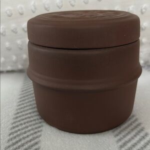 🍂 Brown Ceramic Jar with Lid